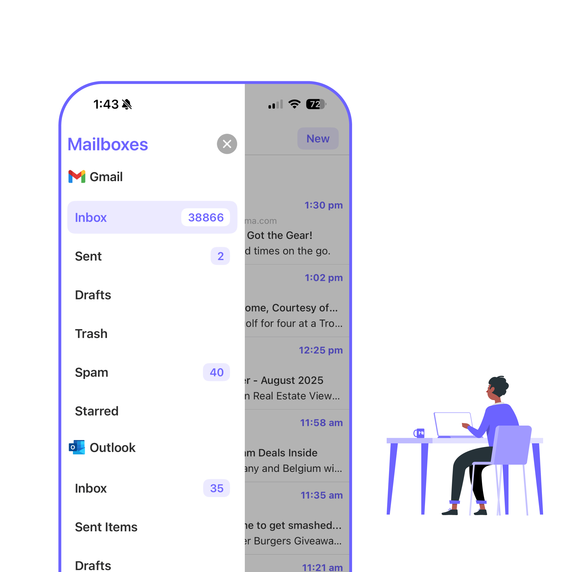 Email integration view